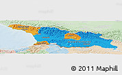 Political Panoramic Map of Georgia, lighten