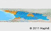 Political Panoramic Map of Georgia, lighten, semi-desaturated, land only