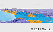 Political Panoramic Map of Georgia, political shades outside