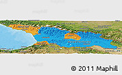 Political Panoramic Map of Georgia, satellite outside, bathymetry sea