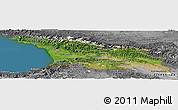 Satellite Panoramic Map of Georgia, desaturated, land only