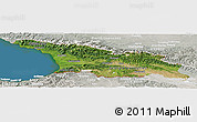 Satellite Panoramic Map of Georgia, lighten, semi-desaturated, land only