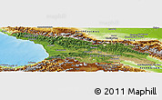 Satellite Panoramic Map of Georgia, physical outside