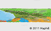 Satellite Panoramic Map of Georgia, political outside