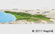 Satellite Panoramic Map of Georgia, shaded relief outside