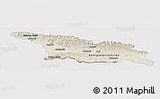 Shaded Relief Panoramic Map of Georgia, cropped outside