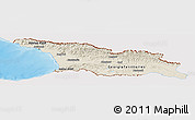Shaded Relief Panoramic Map of Georgia, single color outside