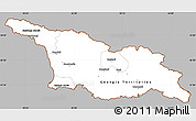Gray Simple Map of Georgia, cropped outside