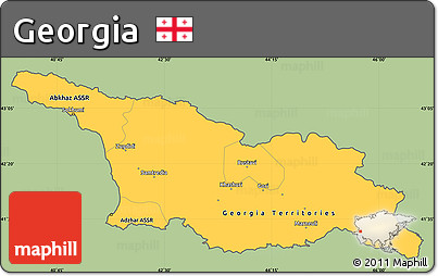Savanna Style Simple Map of Georgia, cropped outside