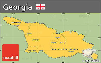 Savanna Style Simple Map of Georgia, cropped outside