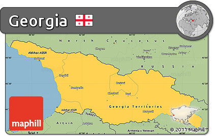 Savanna Style Simple Map of Georgia