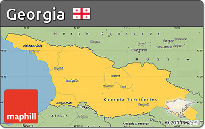 Savanna Style Simple Map of Georgia