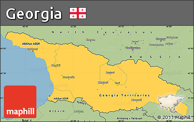 Savanna Style Simple Map of Georgia