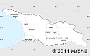 Silver Style Simple Map of Georgia, single color outside