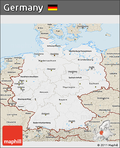 Classic Style 3D Map of Germany