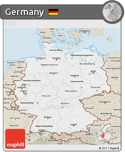 Classic Style 3D Map of Germany