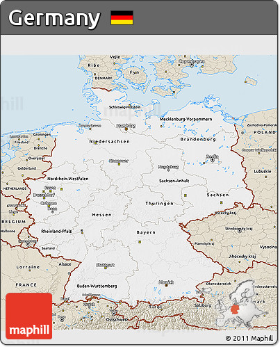 Classic Style 3D Map of Germany