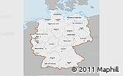 Gray 3D Map of Germany, single color outside