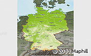 Physical 3D Map of Germany, darken, semi-desaturated, land only