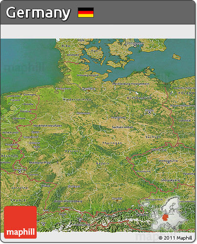 Satellite 3D Map of Germany