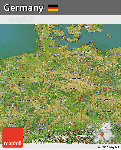 Satellite 3D Map of Germany