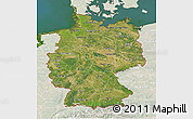 Satellite 3D Map of Germany, lighten, land only