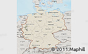 Shaded Relief 3D Map of Germany, semi-desaturated, land only