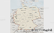 Shaded Relief 3D Map of Germany, semi-desaturated