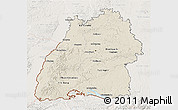 Shaded Relief 3D Map of Baden-Württemberg, lighten