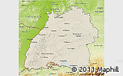 Shaded Relief 3D Map of Baden-Württemberg, physical outside