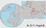 Gray Location Map of Freiburg