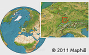 Satellite Location Map of Freiburg