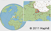 Savanna Style Location Map of Freiburg, highlighted country, highlighted parent region