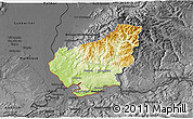 Physical 3D Map of Lörrach, darken, desaturated