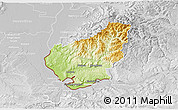 Physical 3D Map of Lörrach, lighten, desaturated