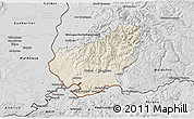 Shaded Relief 3D Map of Lörrach, desaturated