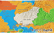 Shaded Relief 3D Map of Lörrach, political outside
