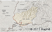 Shaded Relief 3D Map of Lörrach, semi-desaturated