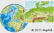 Physical Location Map of Lörrach, within the entire country