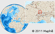 Shaded Relief Location Map of Lörrach