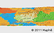 Physical Panoramic Map of Lörrach, political outside