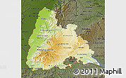 Physical Map of Freiburg, darken