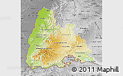 Physical Map of Freiburg, desaturated