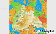 Physical Map of Freiburg, political outside