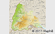 Physical Map of Freiburg, shaded relief outside