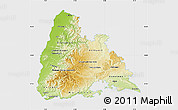 Physical Map of Freiburg, single color outside