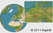 Satellite Location Map of Schwarzwald-Baar-Kreis, within the entire country
