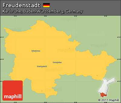 Savanna Style Simple Map of Freudenstadt, single color outside