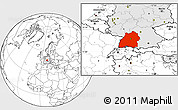 Blank Location Map of Baden-Württemberg, highlighted country