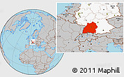 Gray Location Map of Baden-Württemberg, highlighted country